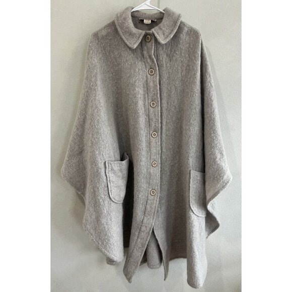 Vintage AUNT ABIGAIL'S ATTIC Coat Poncho Button Down Pockets Mohair XL - Picture 1 of 5